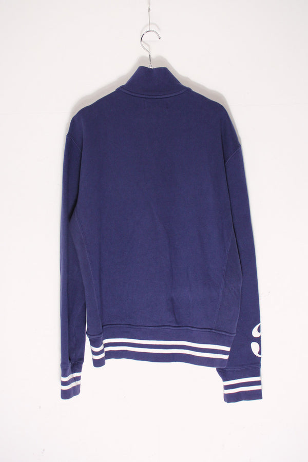 90'S 381 BLEEKER HALF-ZIP SWEATSHIRT / NAVY/WHITE [SIZE: M USED]