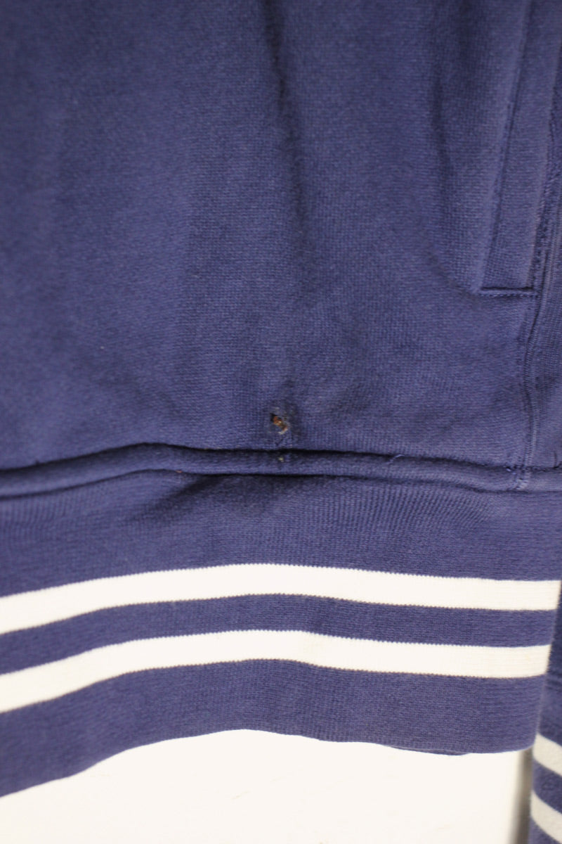 90'S 381 BLEEKER HALF-ZIP SWEATSHIRT / NAVY/WHITE [SIZE: M USED]