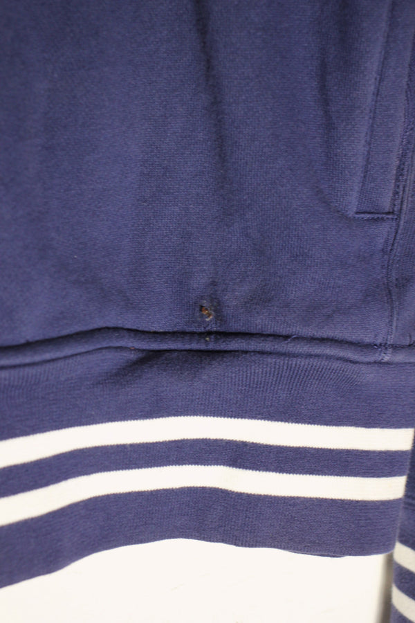 90'S 381 BLEEKER HALF-ZIP SWEATSHIRT / NAVY/WHITE [SIZE: M USED]