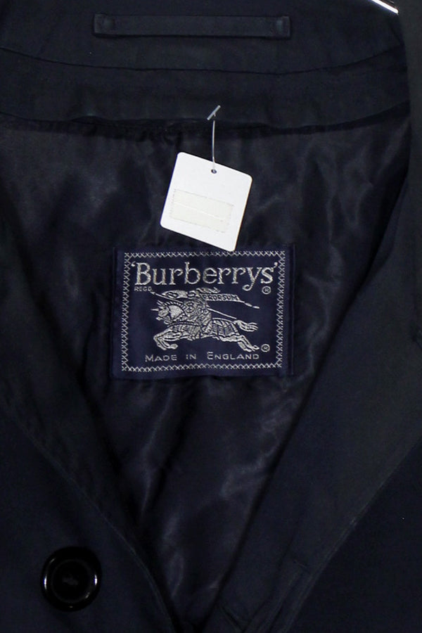 MADE IN ENGLAND 90'S BALMACAAN COAT W/LINER / NAVY [SIZE: L equivalent USED]