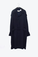 画像をギャラリービューアに読み込む, MADE IN ITALY 17&#39;S DESIGN BACK BELT COTTON NYLON COAT / NAVY［SIZE: L相当 USED]
