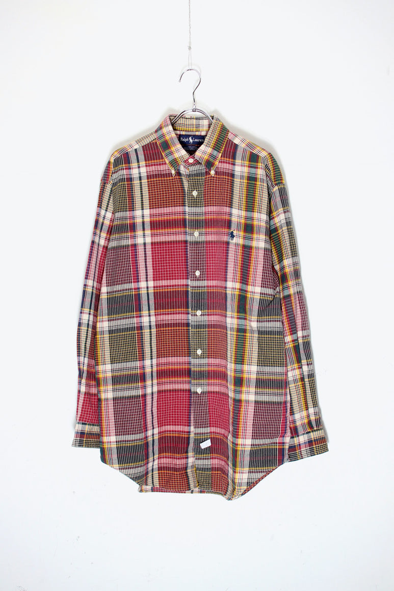 90'S L/S B.D CHECK SHIRT / MULTI [SIZE: S USED]