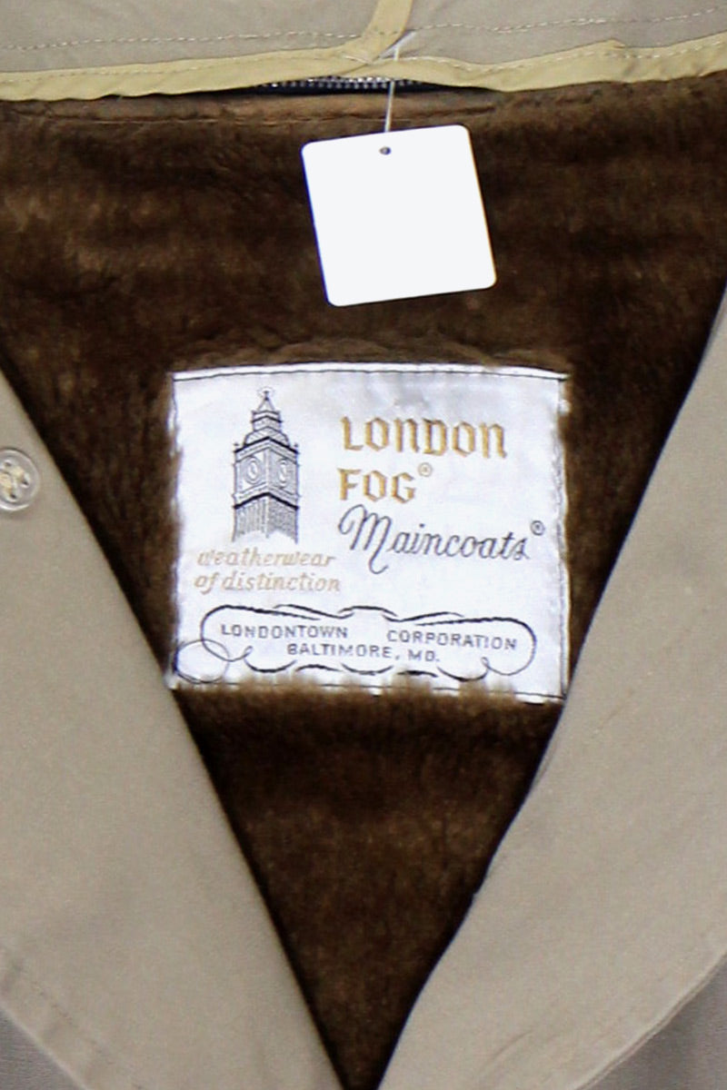 90'S BALMACAAN COAT W / FUR LINER / BEIGE [SIZE: M equivalent USED]