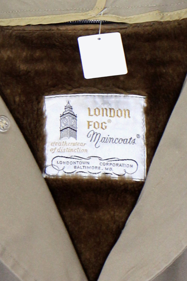 90'S BALMACAAN COAT W / FUR LINER / BEIGE [SIZE: M equivalent USED]