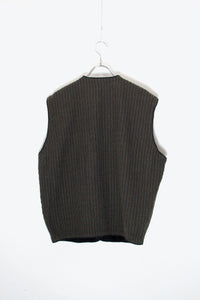 90'S DESIGN BUTTON VEST / DARK GREEN [SIZE: M USED]