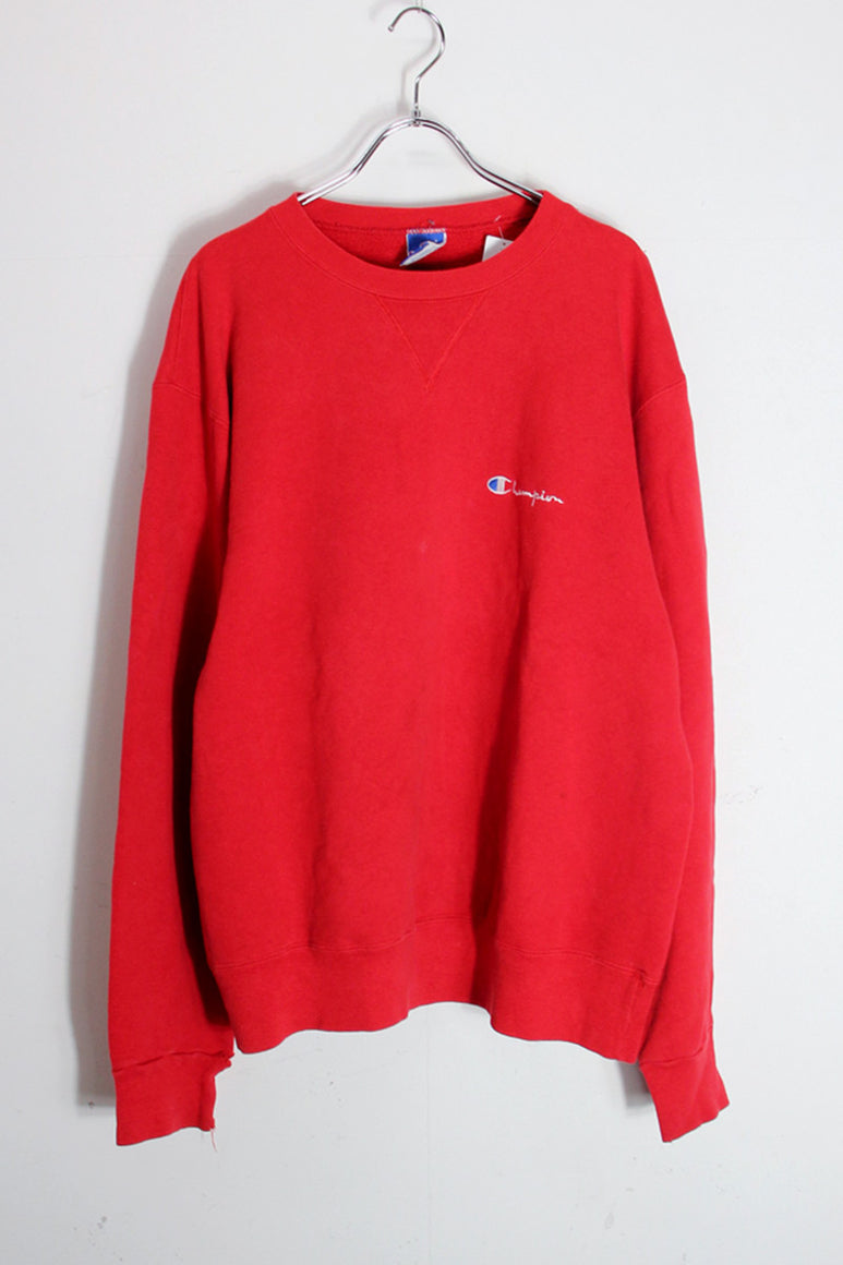 MADE IN USA 90'S ONE POINT SWEATSHIRT / RED [SIZE: XL USED]