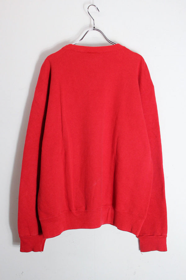 90s MADE IN USA ONE-POINT SWEATSHIRT / RED [SIZE: XL USED]