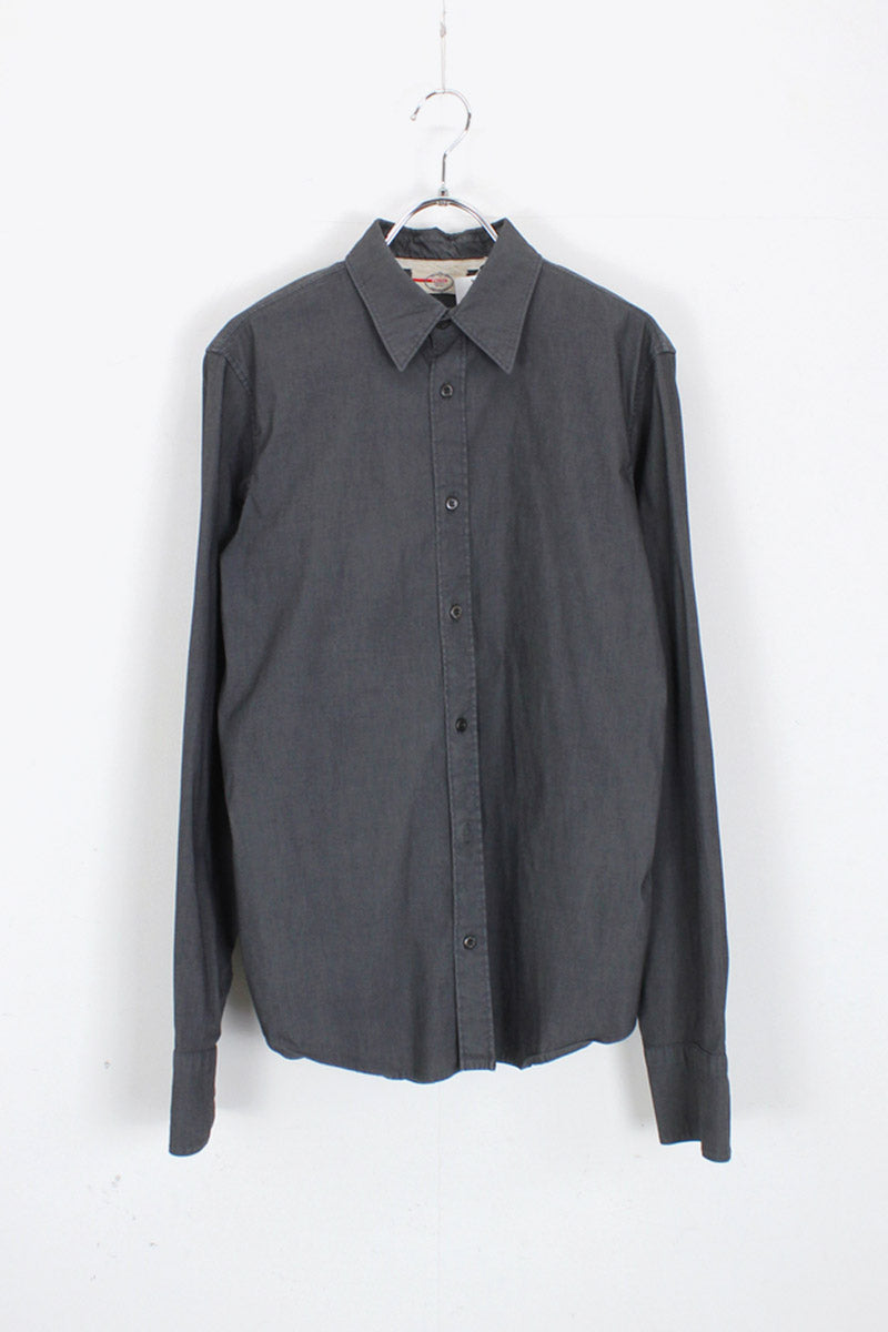 MADE IN ROMANIA L/S COTTON NYLON SHIRT / CHARCOAL [SIZE: 37 USED]