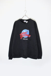 MADE IN USA 90'S CHICAGO LOGO EMBROIDERY SWEATSHIRT / BLACK [SIZE: XL USED]