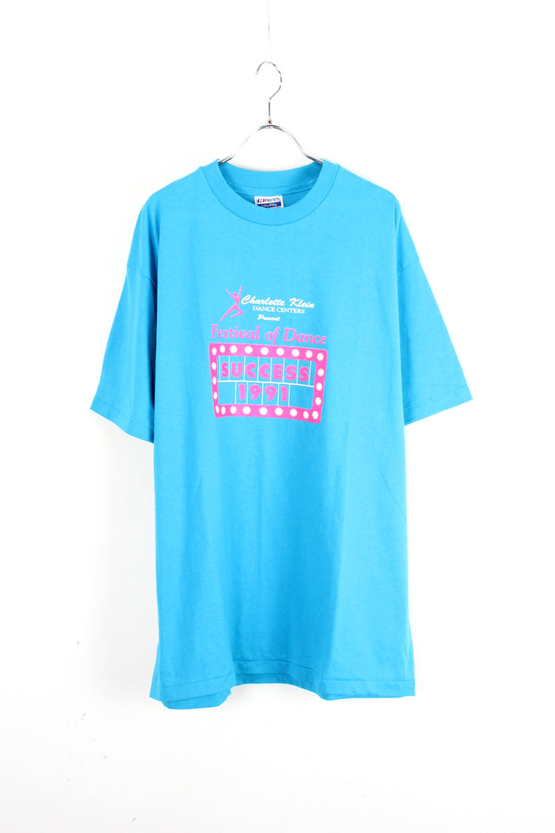 MADE IN USA 80'S FESTIVAL OF DANCE TEE SHIRT / LIGHT BLUE [SIZE: XL USED]