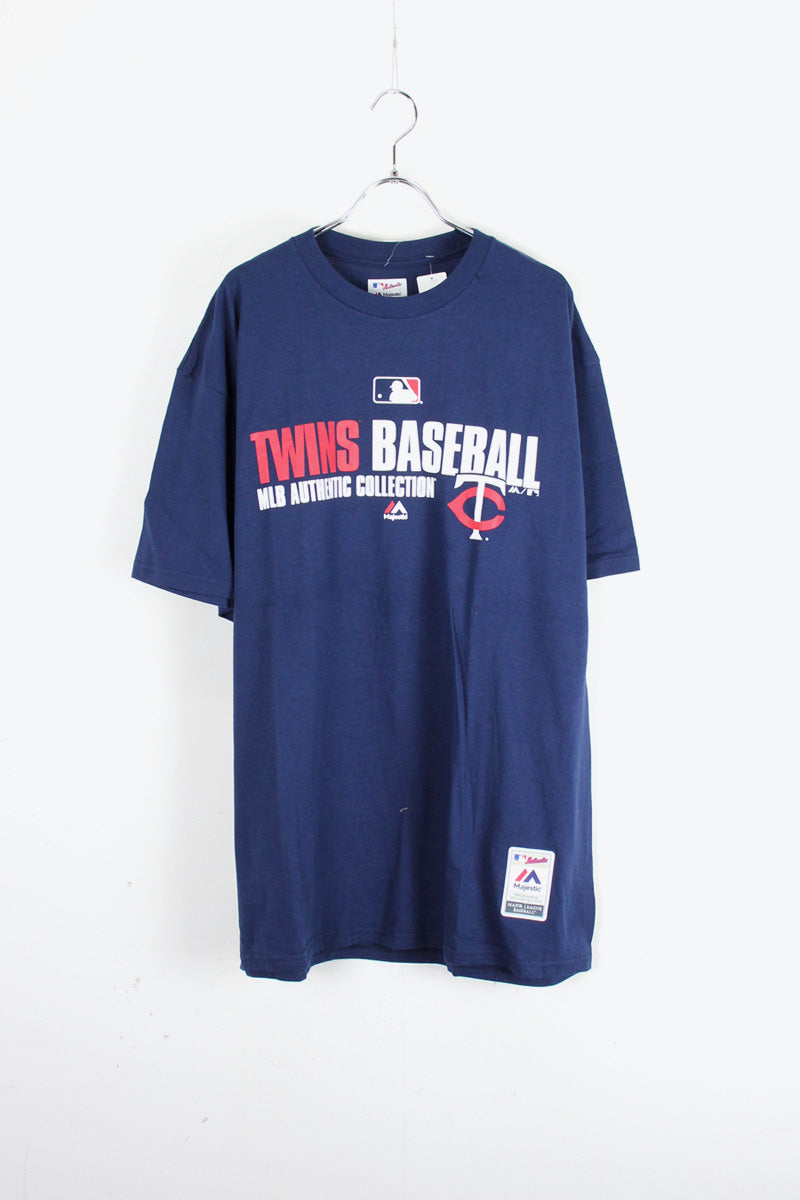 TWINS BASEBALL T-SHIRT / NAVY [SIZE: XL DEAD STOCK]