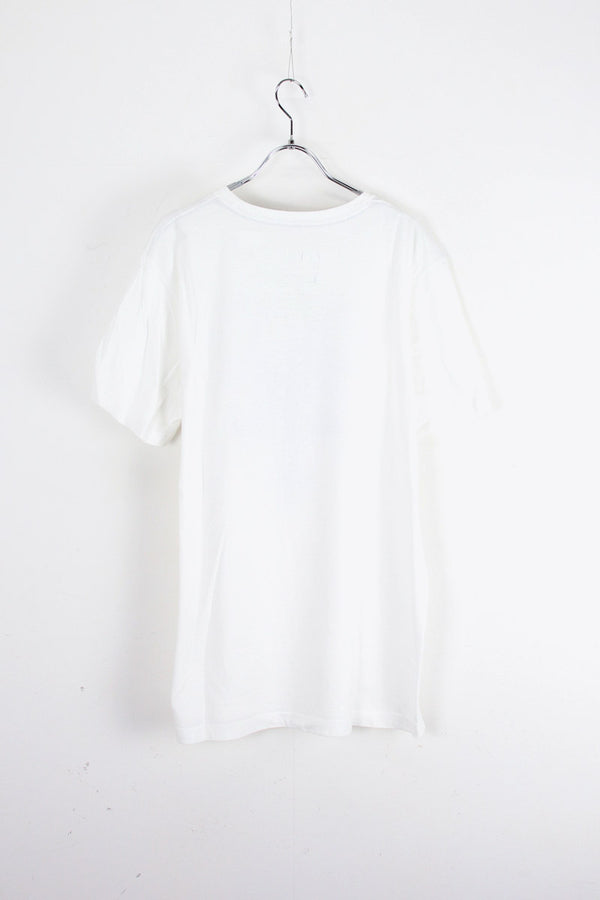 NY YANKEES S/S PRINT T-SHIRT / WHITE / BLUE [SIZE: L USED]