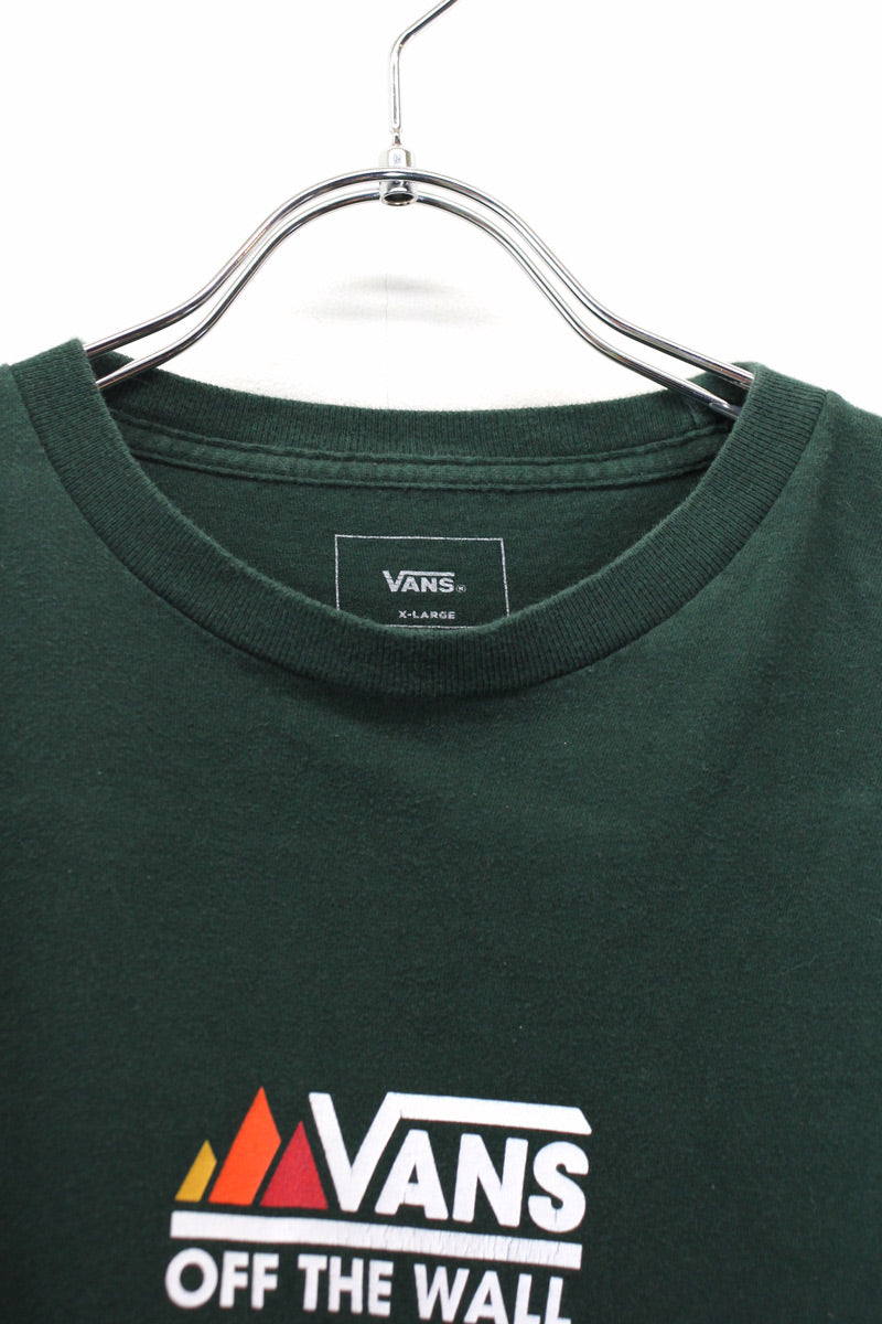 L/S SLEEVE PRINT T-SHIRT / GREEN [SIZE: XL USED] [USA企画品]