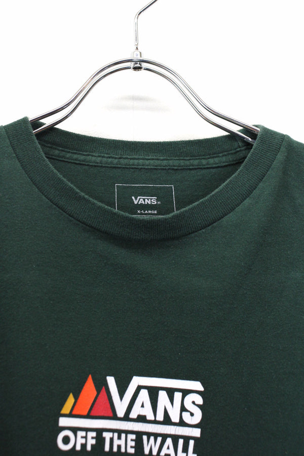 L/S SLEEVE PRINT T-SHIRT / GREEN [SIZE: XL USED] [USA企画品]