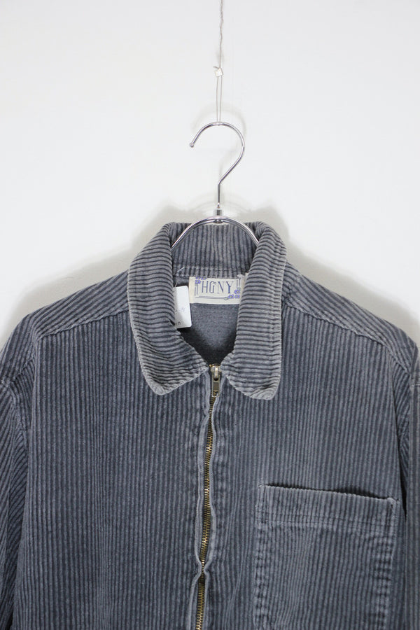 90'S ZIP CORDUROY SHIRT JACKET / GREY [ SIZE: M USED ]