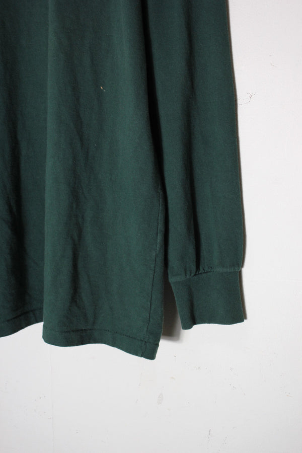 90'S L/S TURTLE NECK SHIRT / GREEN [SIZE: 2XL USED]