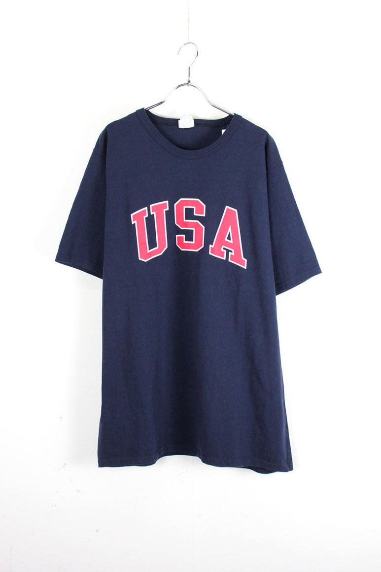 USA S/S PRINT T-SHIRT / NAVY [SIZE: XL USED]