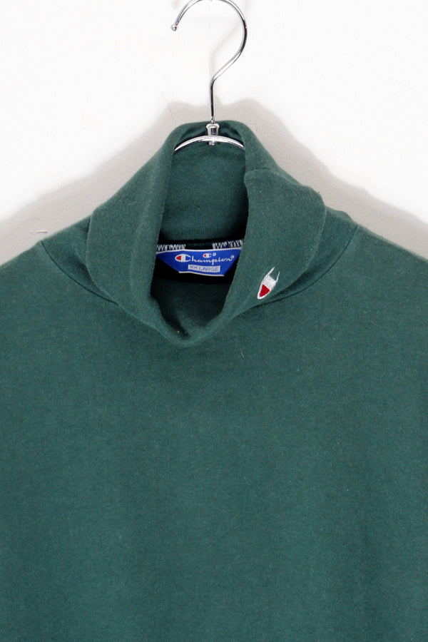 90'S L/S TURTLE NECK SHIRT / GREEN [SIZE: 2XL USED]