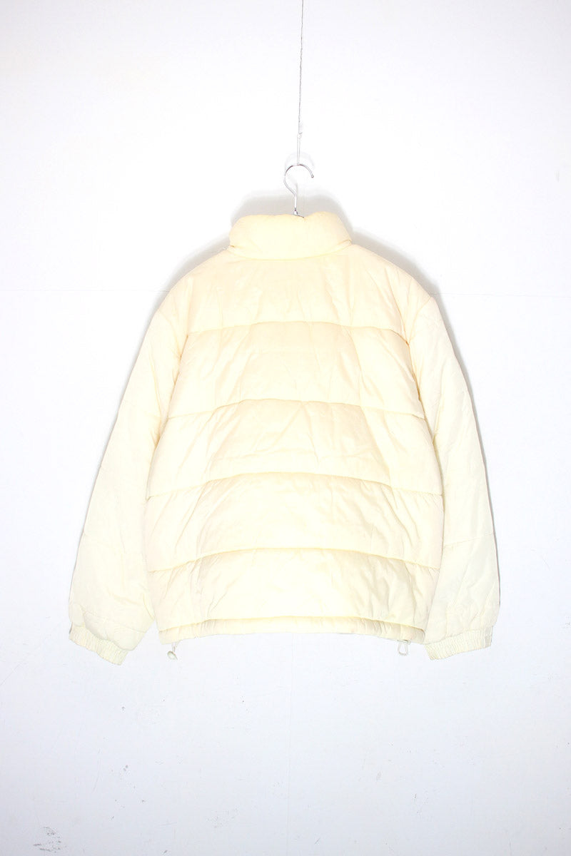 90'S ZIP NYLON PUFF JACKET / WHITE [ SIZE: L USED ]