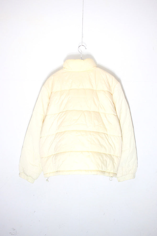 90'S ZIP NYLON PUFF JACKET / WHITE [ SIZE: L USED ]