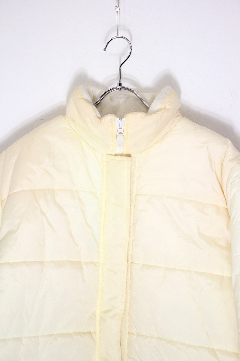 90'S ZIP NYLON PUFF JACKET / WHITE [ SIZE: L USED ]