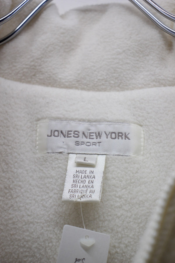90'S ZIP NYLON PUFF JACKET / WHITE [ SIZE: L USED ]