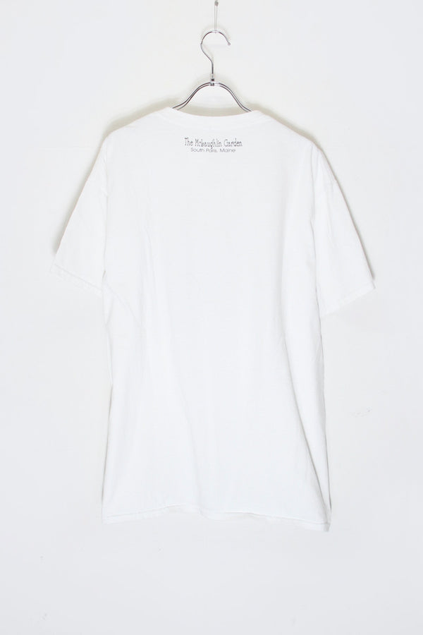90'S S/S THREE CATS WITH GLASSES PRINT ANIMAL T-SHIRT / WHITE [SIZE: L Equivalent USED]