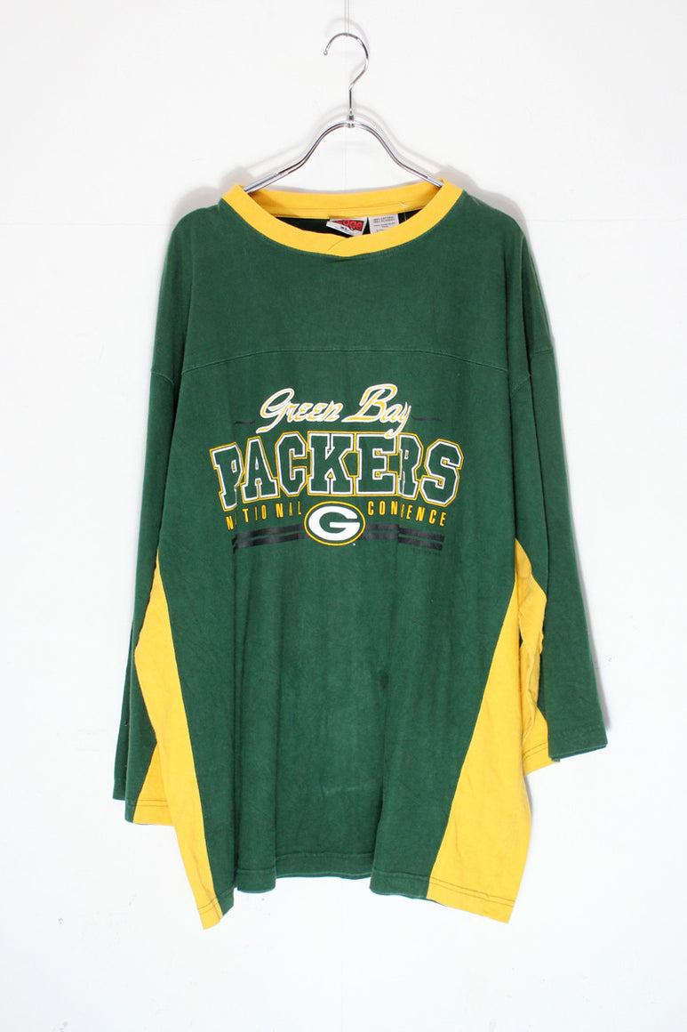 98'S NFL GREEN BAY PACKERS L/S T-SHIRT / GREEN [SIZE: XL USED]