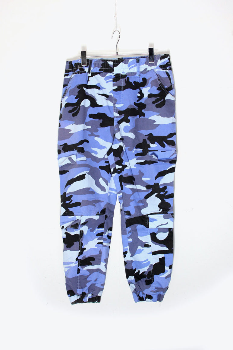 90'S CAMO EASY PANTS / BLUE [SIZE: M USED]