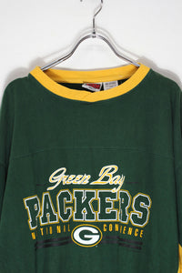 98'S NFL GREEN BAY PACKERS L/S T-SHIRT / GREEN [SIZE: XL USED]