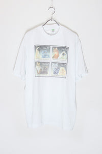 80'S S/S CATS STAMP POSTAL SERVICE PRINT ANIMAL T-SHIRT / WHITE [SIZE: XL DEADSTOCK/NOS]