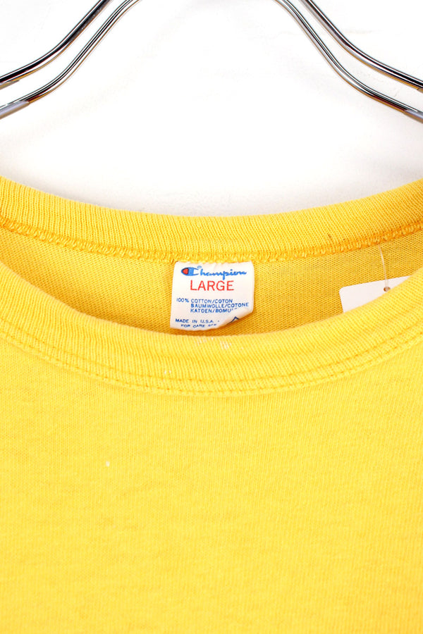 MADE IN USA 80'S SLH TEE SHIRT / YELLOW [SIZE: L USED]
