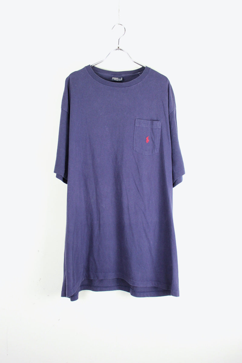90'S ONE POINT POCKET T-SHIRT / NAVY [SIZE: XL USED]