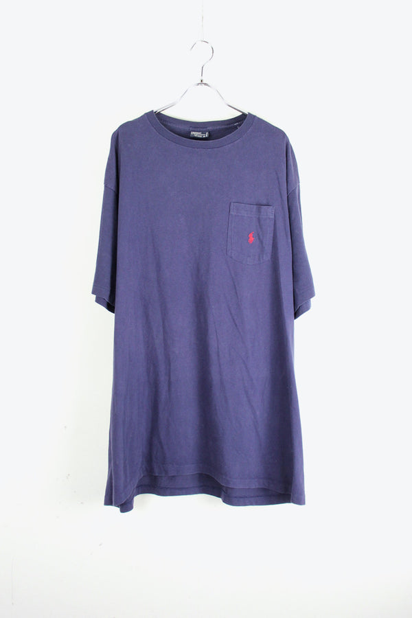 90'S ONE POINT POCKET T-SHIRT / NAVY [SIZE: XL USED]