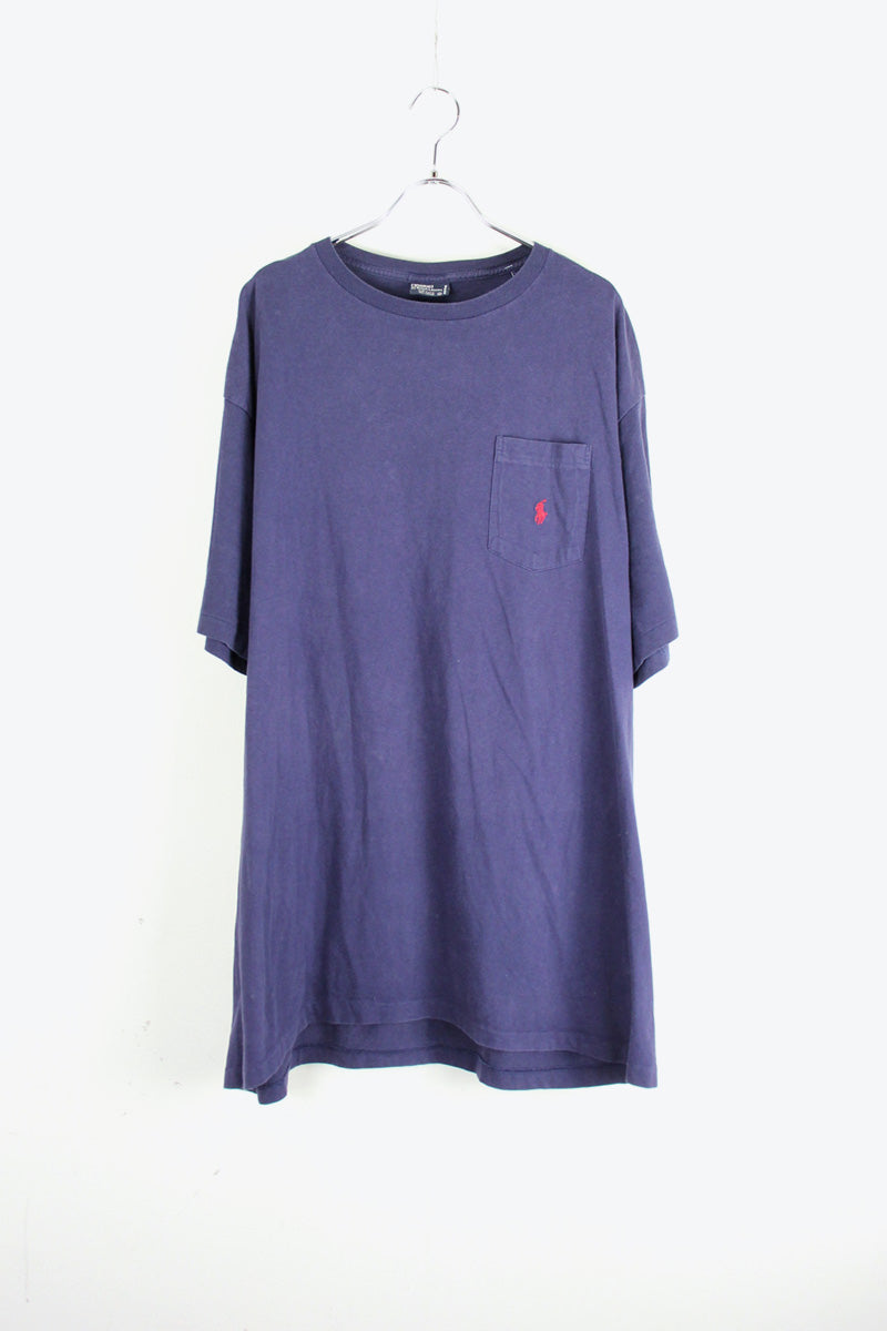 90'S ONE POINT POCKET T-SHIRT / NEVY [SIZE: XL USED]