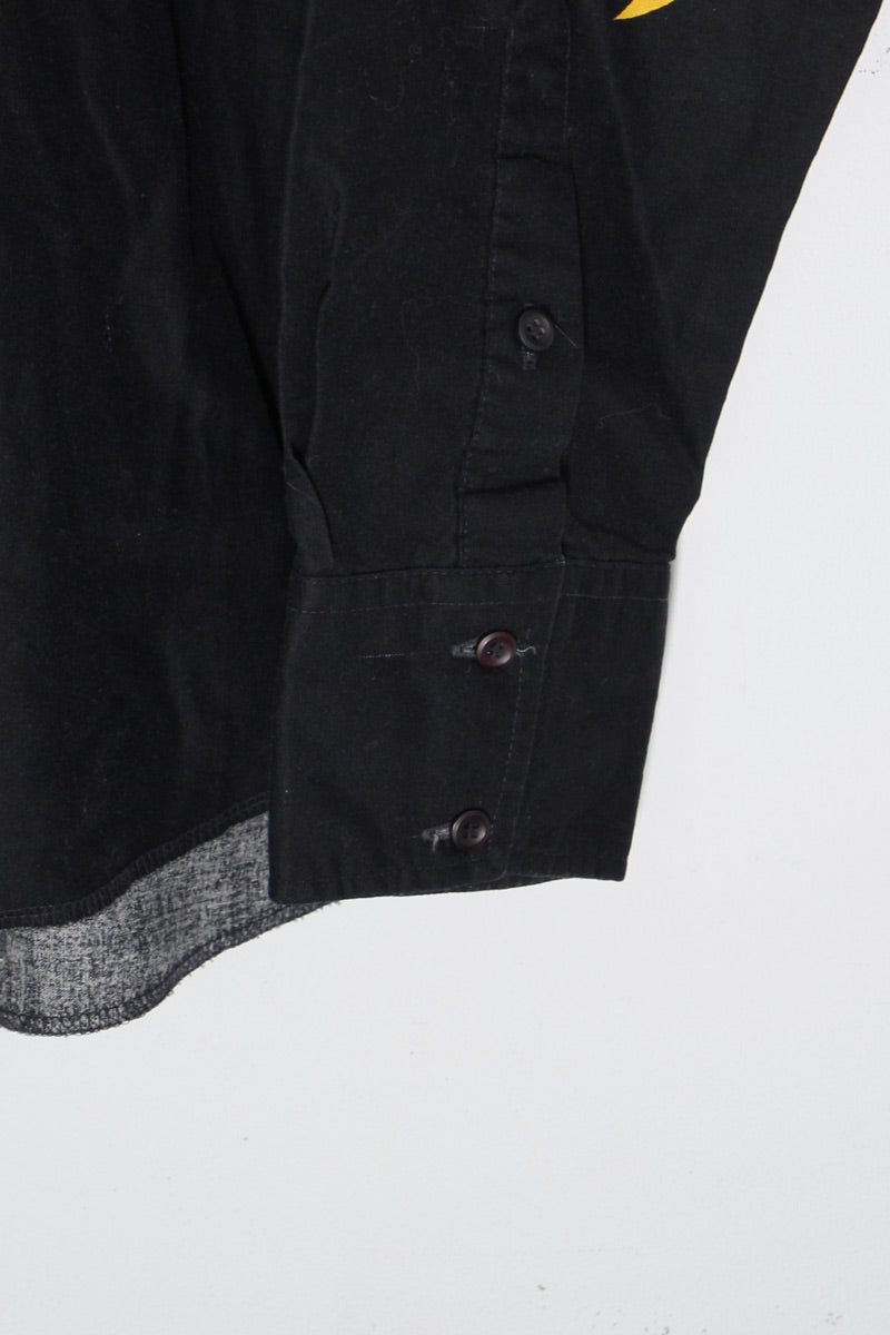 90'S L/S FLAME DESIGN SHIRT / RED / BLACK [SIZE: L USED]