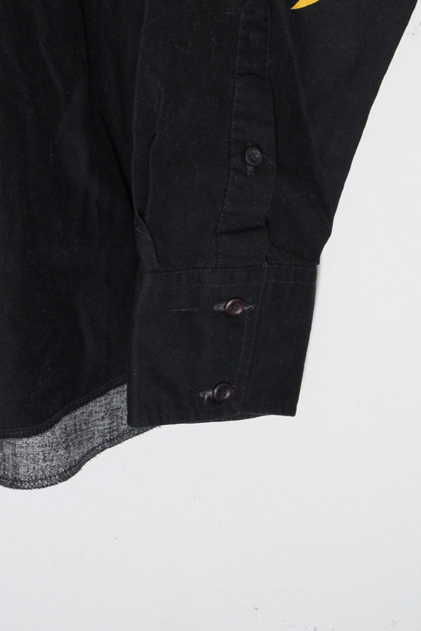 90'S L/S FLAME DESIGN SHIRT / RED / BLACK [SIZE: L USED]