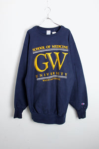 MADE IN USA 90'S REVERSE WEAVE SWEATSHIRT GW / NAVY [SIZE: XXL USED]