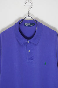 90'S L/S ONE POINT POLO SHIRT / PURPLE [SIZE: L USED]