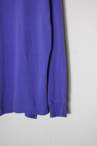 90'S L/S ONE POINT POLO SHIRT / PURPLE [SIZE: L USED]