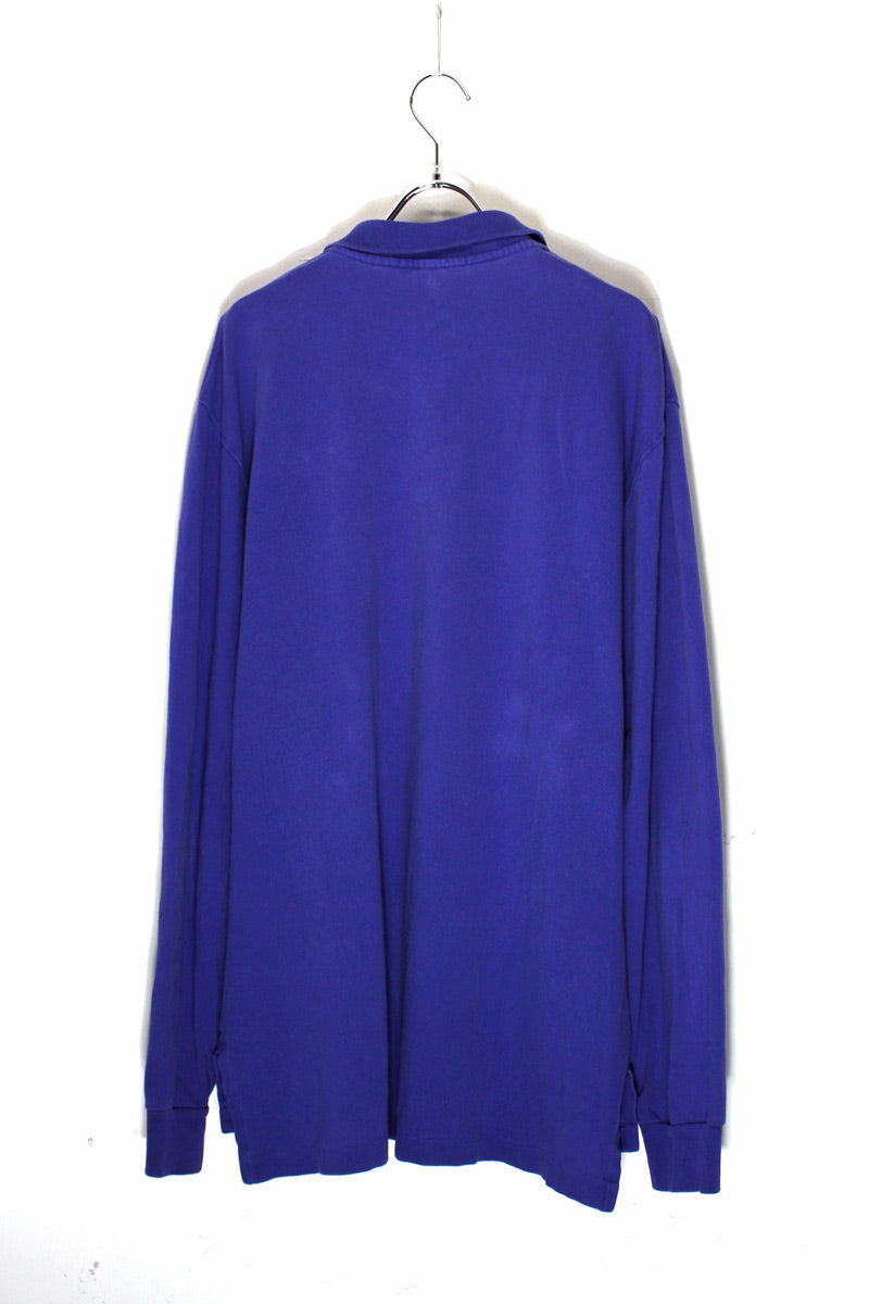 90'S L/S ONE POINT POLO SHIRT / PURPLE [SIZE: L USED]