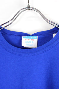 S/S ONE POINT T-SHIRT / BLUE [SIZE: 2XL DEAD STOCK]