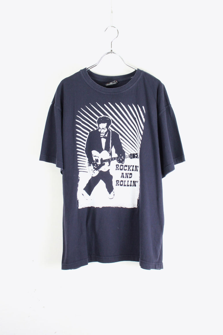 90'S ROCKIN' AND ROCKIN' TEE SHIRT / BLACK [SIZE: L USED]