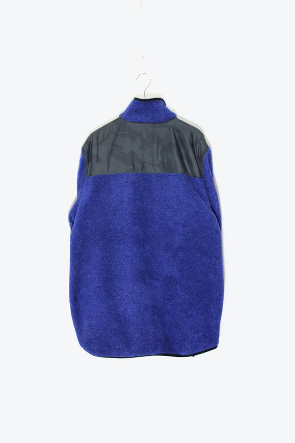 NYLON FLEECE ZIP JACKET / BLUE / BLACK [ SIZE: L USED ]
