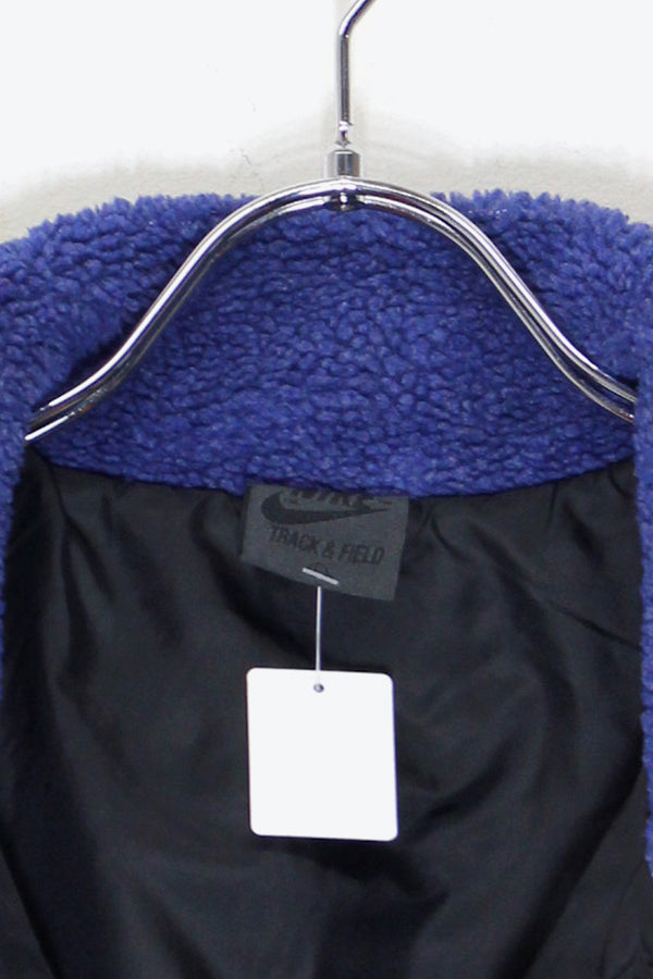 NYLON FLEECE ZIP JACKET / BLUE / BLACK [ SIZE: L USED ]