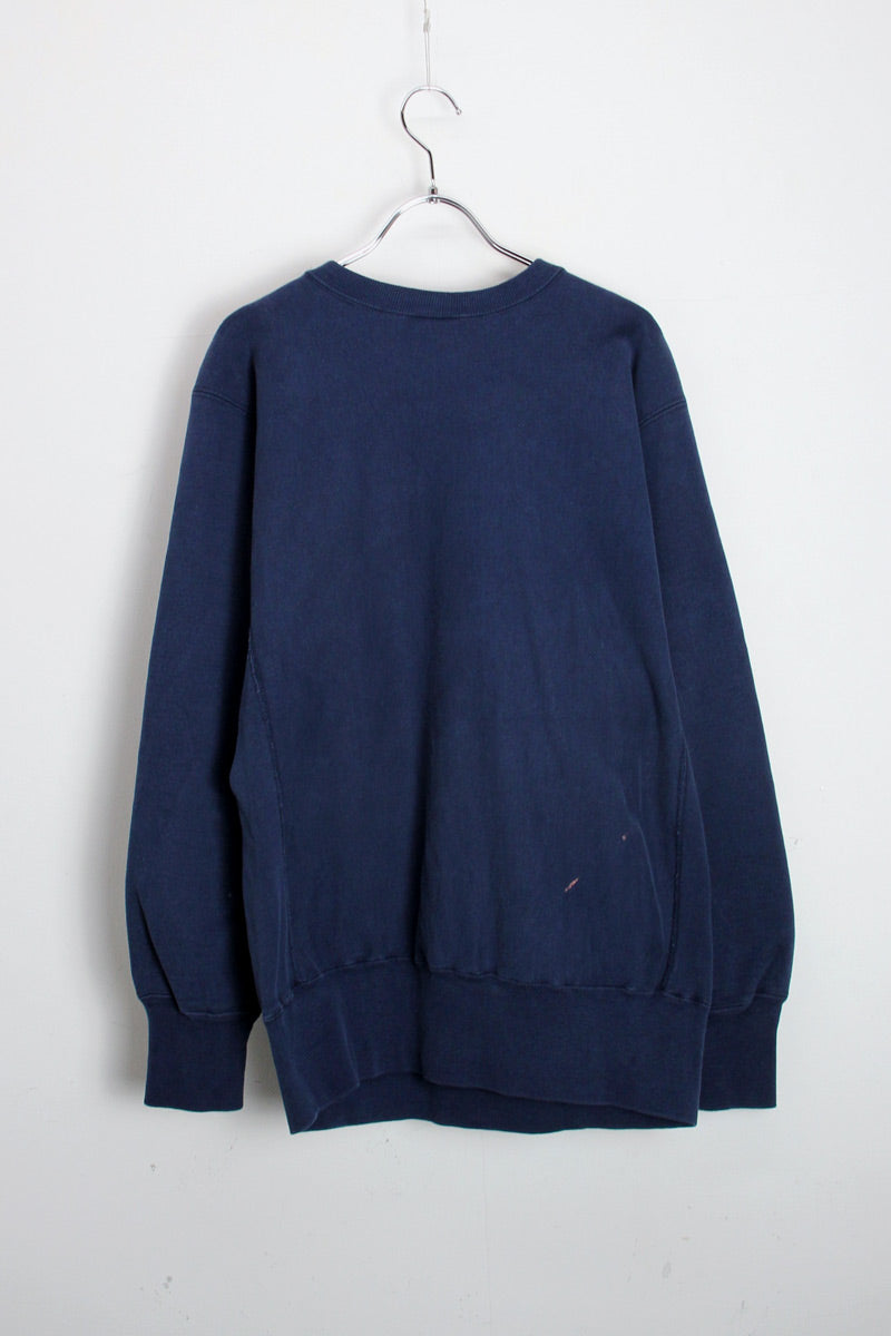 MADE IN USA 90'S LYCOMING SOFTBALL REVERSE WEAVE SWEAT SHIRT / NAVY [SIZE: L USED]