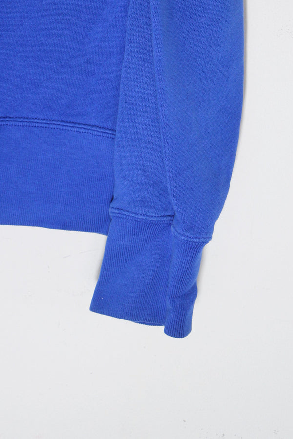 90s HALF-ZIP SWEATSHIRT / BLUE / YELLOW [SIZE: M USED]