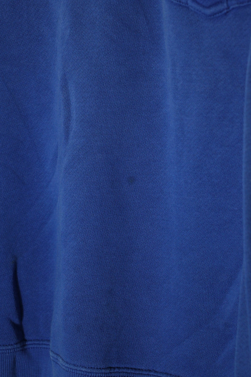 90s HALF-ZIP SWEATSHIRT / BLUE / YELLOW [SIZE: M USED]