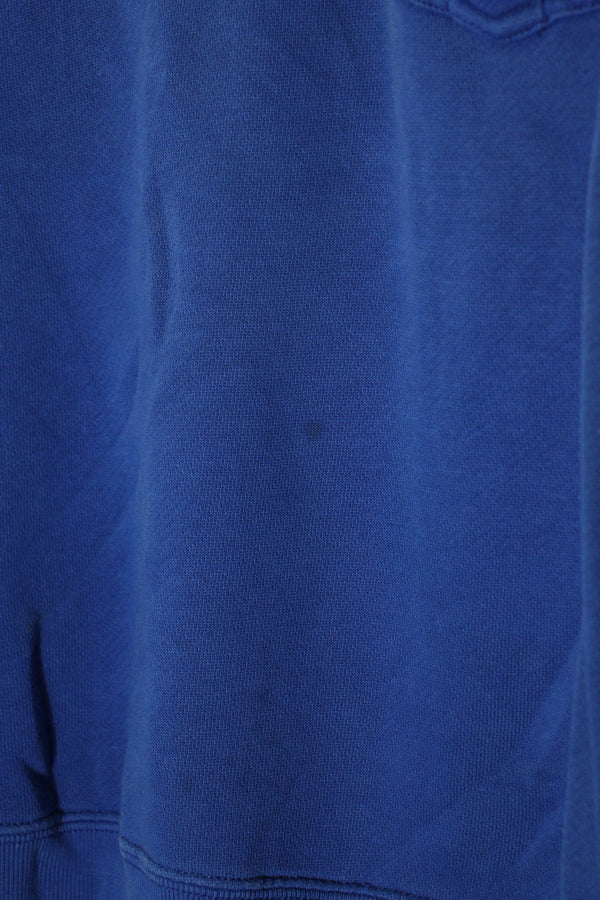 90s HALF-ZIP SWEATSHIRT / BLUE / YELLOW [SIZE: M USED]