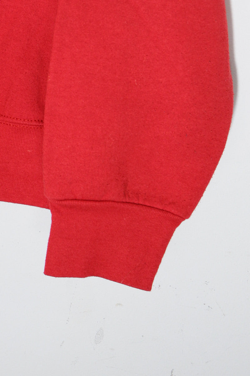 MADE IN USA 90'S MICKEY EMBROIDERY CHARACTER SWEATSHIRT / RED [SIZE: XXL USED]